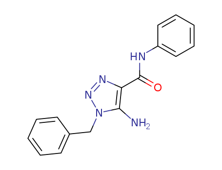 Molecular Structure of 126537-91-5 (1H-1,2,3-Triazole-4-carboxamide, 5-amino-N-phenyl-1-(phenylmethyl)-)