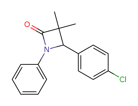 Molecular Structure of 74185-90-3 (2-Azetidinone, 4-(4-chlorophenyl)-3,3-dimethyl-1-phenyl-)