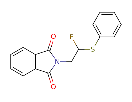Molecular Structure of 501121-54-6 (1H-Isoindole-1,3(2H)-dione, 2-[2-fluoro-2-(phenylthio)ethyl]-)