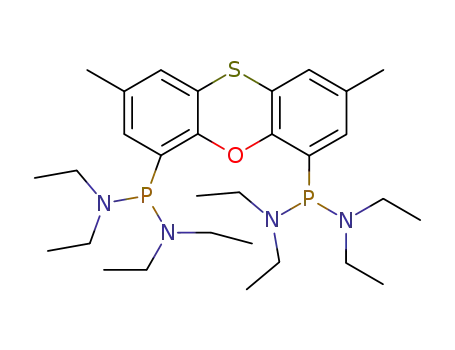 Molecular Structure of 214050-01-8 (4,6-(bis[bis-diethylamido]phosphonito)-2,8-dimethyl-phenoxathiine)