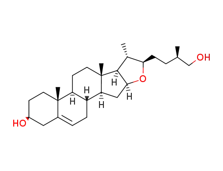 Molecular Structure of 6877-70-9 ((22R)-16β,22-epoxycholest-5-ene-3β,26-diol)
