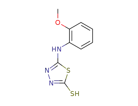 Molecular Structure of 52494-33-4 (5-(2-METHOXY-PHENYLAMINO)-[1,3,4]THIADIAZOLE-2-THIOL)