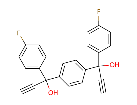 Molecular Structure of 874364-99-5 (1,4-di[1-hydroxy-1-(p-fluorophenyl)-prop-2-ynyl]benzene)