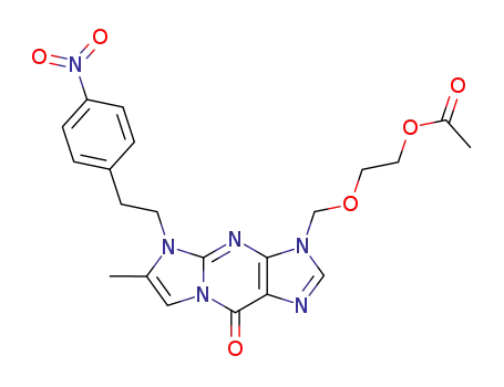 Molecular Structure of 828936-26-1 (9H-Imidazo[1,2-a]purin-9-one,
3-[[2-(acetyloxy)ethoxy]methyl]-3,5-dihydro-6-methyl-5-[2-(4-nitrophenyl)
ethyl]-)