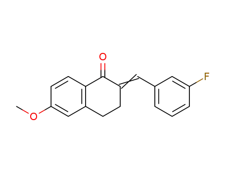 Molecular Structure of 304459-30-1 ((3-fluorobenzylidene)-6-methoxy-1-tetralone)