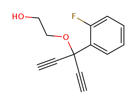 Molecular Structure of 1207551-09-4 (2-[1-ethynyl-1-(2-fluoro-phenyl)-prop-2-ynyloxy]-ethanol)