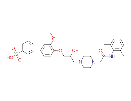1-[3-(2-methoxyphenoxy)-2-hydroxypropyl]-4-[(2,6-dimethylphenyl)aminocarbonylmethyl]piperazine besylate