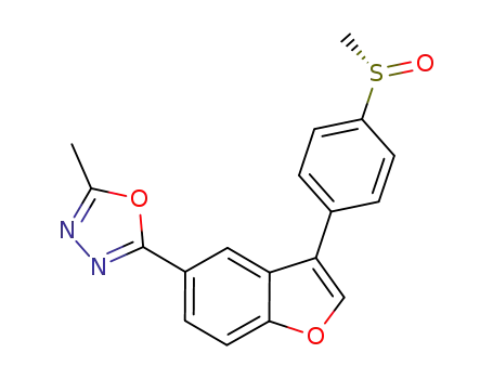 Molecular Structure of 1005203-15-5 (s-1,3,4-Oxadiazole, 2-Methyl-5-[3-[4-(Methylsulfinyl)phenyl]-5-benzofuranyl]-)