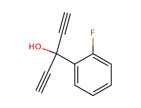 Molecular Structure of 52052-85-4 (3-(2-fluoro-phenyl)-penta-1,4-diyn-3-ol)