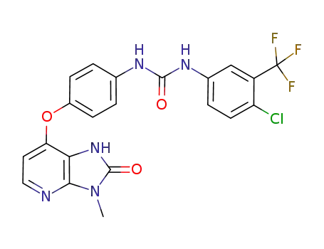 Molecular Structure of 884339-66-6 (Urea, N-[4-chloro-3-(trifluoromethyl)phenyl]-N'-[4-[(2,3-dihydro-3-methyl-2-oxo-1H-imidazo[4,5-b]pyridin-7-yl)oxy]phenyl]-)