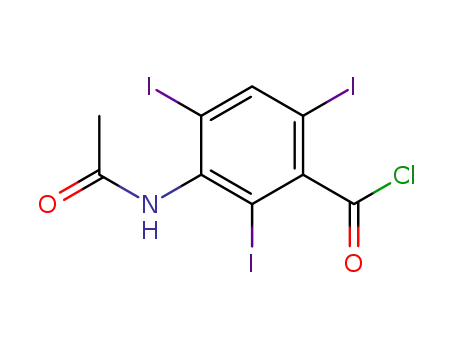 Molecular Structure of 104614-76-8 (Benzoyl chloride, 3-(acetylamino)-2,4,6-triiodo-)