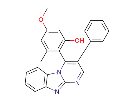 Molecular Structure of 1179998-26-5 (2-(2-hydroxy-4-methoxy-5-methylphenyl)-3-phenyl-pyrimido[1,2-a]benzimidazole)