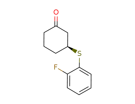 Molecular Structure of 1215843-23-4 ((S)-3-(2-fluorophenylthio)cyclohexanone)