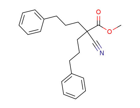 Molecular Structure of 1202778-95-7 (cyano-di(3-phenyl-prop-1-yl)acetic acid methyl ester)