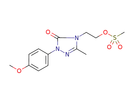 Molecular Structure of 1001077-60-6 (methanesulfonic acid 2-[1-(4-methoxy-phenyl)-3-methyl-5-oxo-1,5-dihydro-[1,2,4]triazol-4yl]-ethyl ester)