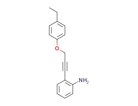 Molecular Structure of 1346019-23-5 (2-(3-(4-ethylphenoxy)prop-1-ynyl)aniline)