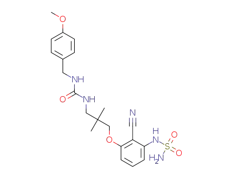 Molecular Structure of 1093206-89-3 (1-(3-(3-sulfamoylamino-2-cyanophenoxy)-2,2-dimethylpropyl)-3-(4-methoxybenzyl)urea)