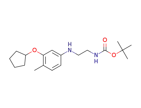 Molecular Structure of 1262317-11-2 (tert-butyl (2-((3-(cyclopentyloxy)-4-methylphenyl)amino)ethyl)carbamate)