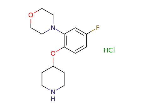 Molecular Structure of 1189551-08-3 (4-{5-fluoro-2-[(piperidin-4-yl)oxy]phenyl}morpholine hydrochloride)