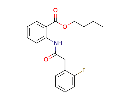 Molecular Structure of 1345540-34-2 (n-butyl 2-(2-(2-fluorophenyl)acetamido)benzoate)