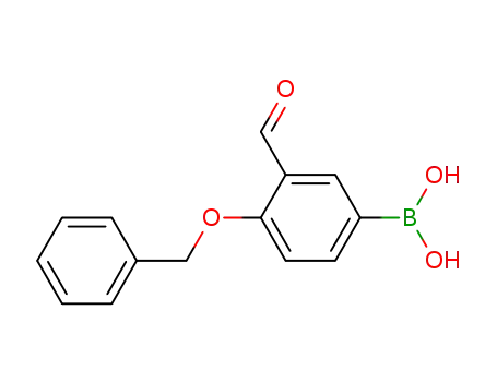 Molecular Structure of 121124-98-9 (4-BENZYLOXY-3-FORMYLPHENYLBORONIC ACID)