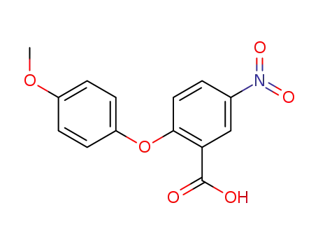 Molecular Structure of 33459-12-0 (2-(4-METHOXYPHENOXY)-5-NITROBENZOIC ACID)