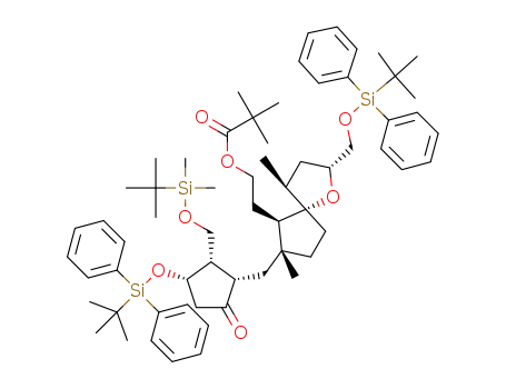 2-[(2R,4S,5S,6R,7R)-7-[((1S,2S,3S)-2-tert-butyldimethylsilyloxymethyl-3-tert-butyldiphenylsilyloxy-5-oxocyclopentyl)methyl]-2-tert-butyldiphenylsilyloxymethyl-4,7-dimethyl-1-oxaspiro[4.4]non-6-yl]ethyl 2,2-dimethylpropanoate