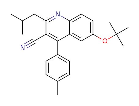 Molecular Structure of 1262394-32-0 (6-tert-butoxy-4-(4-methylphenyl)-2-(2-methylpropyl)quinoline-3-carbonitrile)