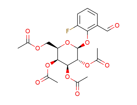 Molecular Structure of 1359842-88-8 (2-[(2',3',4',6'-tetra-O-acetyl-β-D-galactopyranosyl)-oxy]-3-fluorobenzaldehyde)