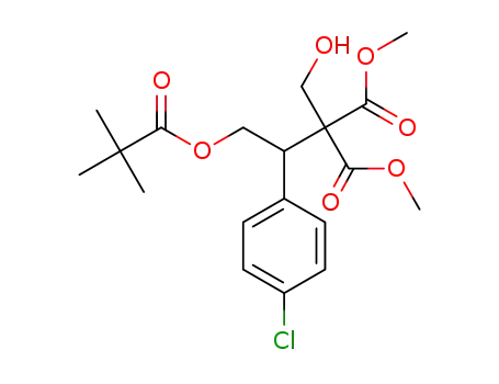 Molecular Structure of 1383105-33-6 (dimethyl 2-(1-(4-chlorophenyl)-2-pivaloyloxyethyl)-2-hydroxymethylmalonate)