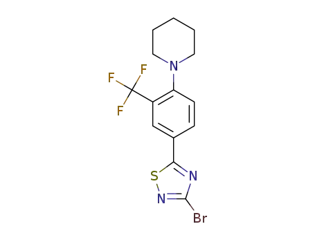 Molecular Structure of 1373522-75-8 (3-bromo-5-(4-(piperidin-1-yl)-3-(trifluoromethyl)phenyl)-1,2,4-thiadiazole)