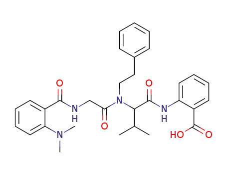 2-(2-(2-(2-(dimethylamino)benzamido)-N-phenethylacetamido)-3-methylbutanamido)benzoic acid