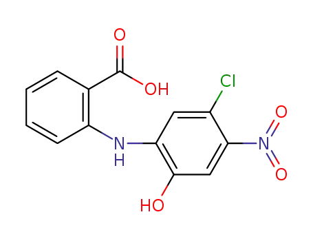 Molecular Structure of 1381802-14-7 (2-(5-chloro-2-hydroxy-4-nitrophenylamino)benzoic acid)