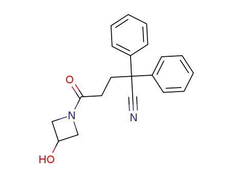 Molecular Structure of 1355533-23-1 (5-(3-hydroxy-azetidin-1-yl)-5-oxo-2,2-diphenylpentanenitrile)