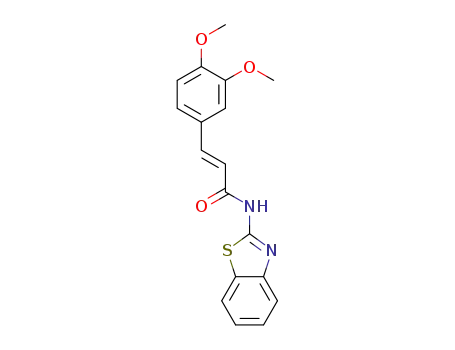 Molecular Structure of 1415662-60-0 ((2E)-N-1,3-benzothiazol-2-yl-3-(3,4-dimethoxyphenyl)acrylamide)