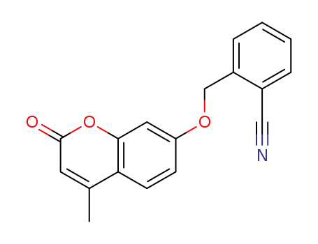 Molecular Structure of 787562-31-6 (2-{[(4-methyl-2-coumarin-7-yl)oxy]methyl}benzonitrile)