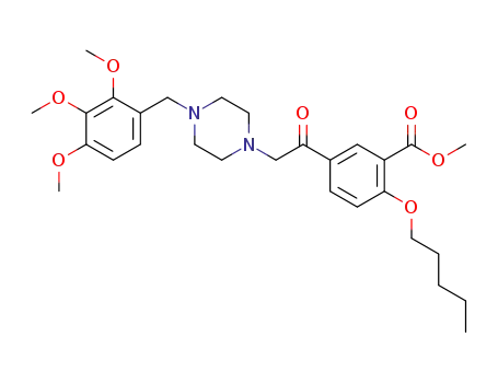 Molecular Structure of 1373428-05-7 (methyl 5-(2-(4-(2,3,4-trimethoxybenzyl)piperazin-1-yl)acetyl)-2-(pentyloxy)benzoate)
