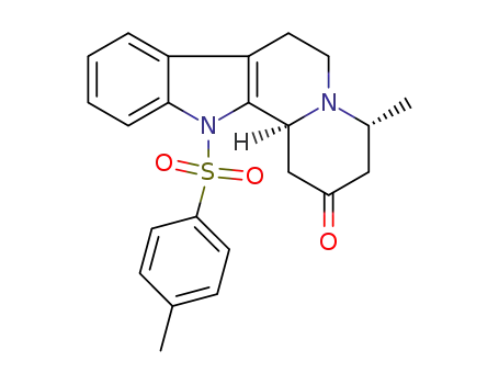 Molecular Structure of 1421697-76-8 ((4R,12bS)-4-methyl-12-tosyl-1,3,4,6,7,12b-hexahydroindolo[2,3-a]quinolizin-2(12H)-one)