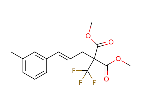 Molecular Structure of 1455396-82-3 ((E)-dimethyl 2-(3-(m-tolyl)allyl)-2-(trifluoromethyl)malonate)