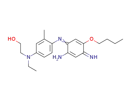 Molecular Structure of 1442579-55-6 (2-{[4-(2-amino-5-butoxy-4-iminocyclohexa-2,5-dienylideneamino)-3-methylphenyl]ethylamino}ethanol)