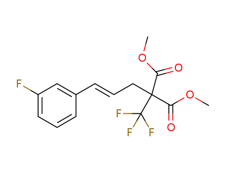 Molecular Structure of 1455397-01-9 ((E)-dimethyl 2-(3-(3-fluorophenyl)allyl)-2-(trifluoromethyl)malonate)