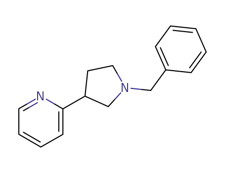 Molecular Structure of 145105-04-0 (Pyridine, 2-[1-(phenylmethyl)-3-pyrrolidinyl]-)