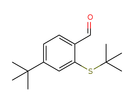 Molecular Structure of 1383612-01-8 (4-(tert-butyl)-2-(tert-butylthio)benzaldehyde)