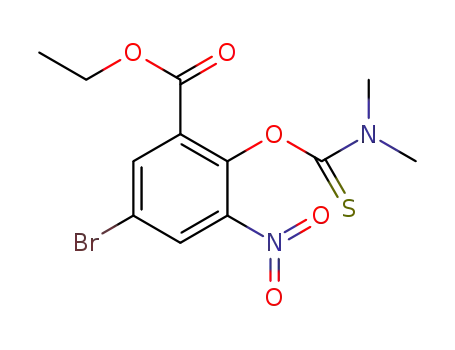 Molecular Structure of 1090903-99-3 (5-bromo-2-dimethylthiocarbamoyloxy-3-nitrobenzoic acid ethyl ester)
