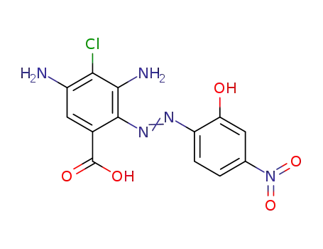 Molecular Structure of 1426244-76-9 (3,5-diamino-4-chloro-2-(2-hydroxy-4-nitrophenylazo)benzoic acid)