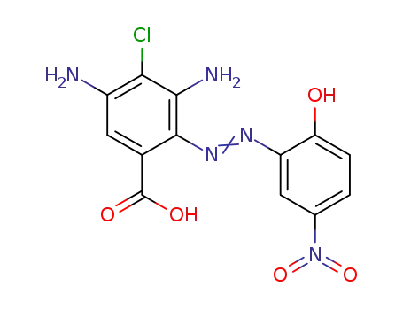 Molecular Structure of 1426244-75-8 (3,5-diamino-4-chloro-2-(2-hydroxy-5-nitrophenylazo)benzoic acid)