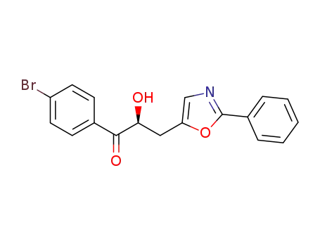 Molecular Structure of 1616777-91-3 (1-(4-bromophenyl)-2-hydroxy-3-(2-phenyloxazol-5-yl)propan-1-one)