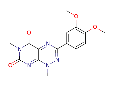 Molecular Structure of 32502-16-2 (3-(3,4-dimethoxyphenyl)-1,6-dimethylpyrimido[5,4-e][1,2,4]triazine-5,7(1H,6H)-dione)