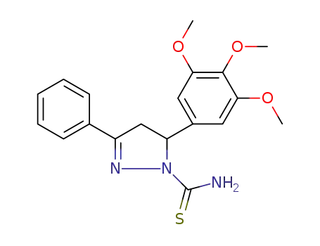 Molecular Structure of 1370046-40-4 (3-phenyl-5-(3,4,5,-tri-OCH<sub>3</sub>-phenyl)-4,5-dihydro 1H-pyrazole-1-carbothioamide)