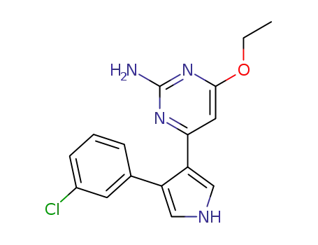 Molecular Structure of 1636155-32-2 (4-ethoxy-6-(4-(3-chlorophenyl)-1H-pyrrol-3-yl)pyrimidin-2-amine)